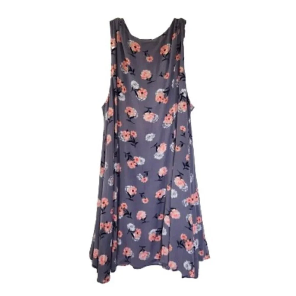 Torrid Flowy Mini Challis Floral Drawstring Corset Swing Dress
